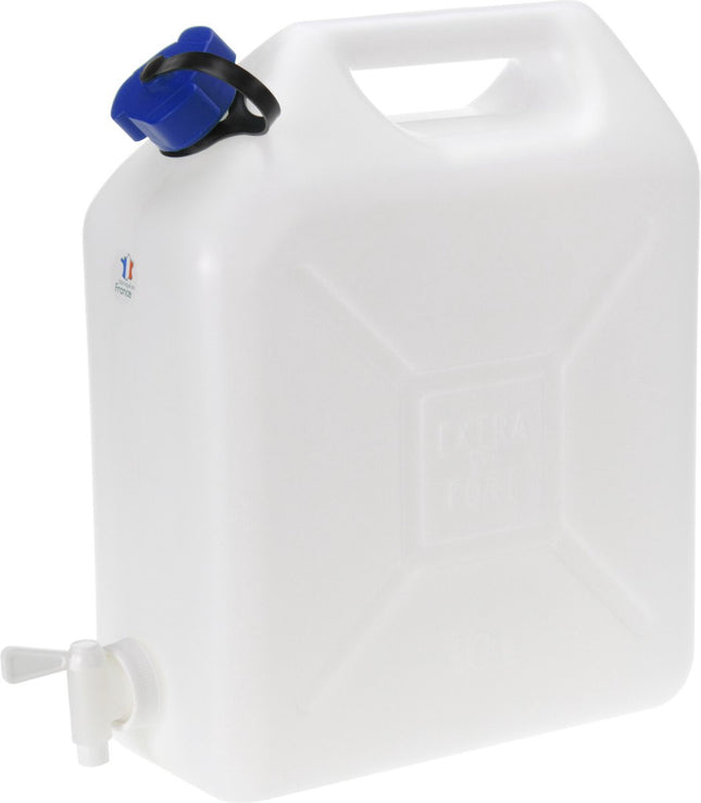 Jerrican pour eau - 1x - 2x - 3x - 10 litres - Plastique - avec robinet et bouchon - Camping