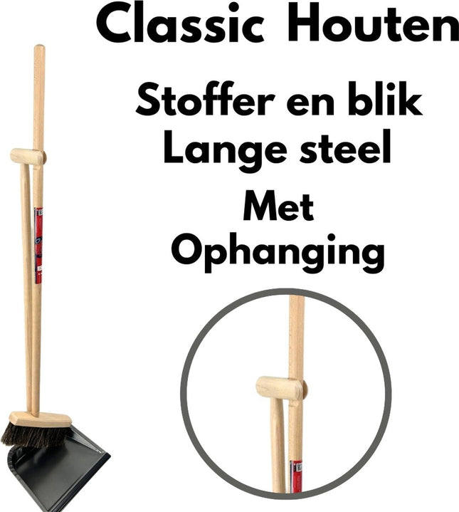 Synx Tools Coco bezem 30cm en Stoffer en blik met lange steel 97 cm