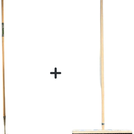 Rechte Schoffel 12cm Met Steel 160cm + Colombo Bezem 30 cm Met Steel 150cm