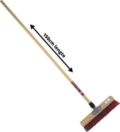 Synx Tools X Bezem 40cm Rood/Zwart- Straatbezem / Stadsbezem - Schrobborstels - Veger - Stadsbezem - Bezem - Buitenbezem - Tuinartikelen - Met 150cm steel