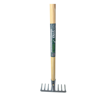 Synx Tools Tuinhark 8 Tanden Verzinkt - brede hark - harken - Incl. steel 160 cm