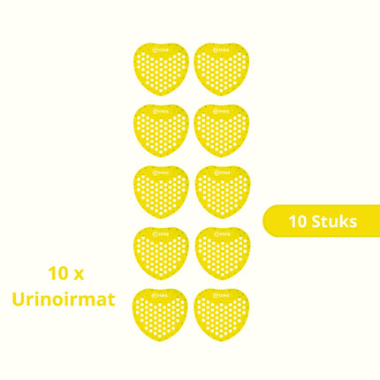 10 gele urinoirmatten met citrusgeur