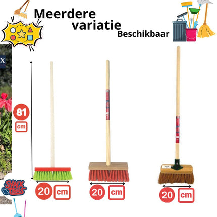 Synx Tools Kinder bezem Nylon Junior - Incl. Steel 57cm
