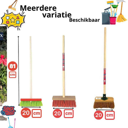 Kinder bezem van hout met zachte haren voor kinderen vanaf 3 jaar
