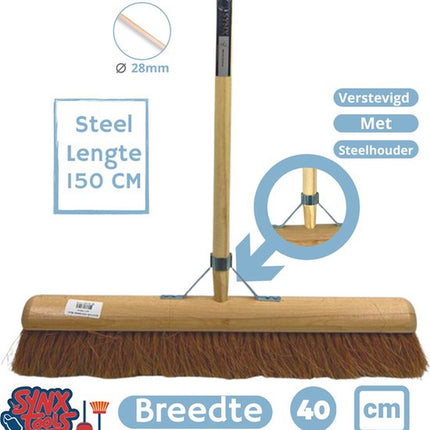Synx Tools Coco bezem 40cm en Stoffer en blik koko set