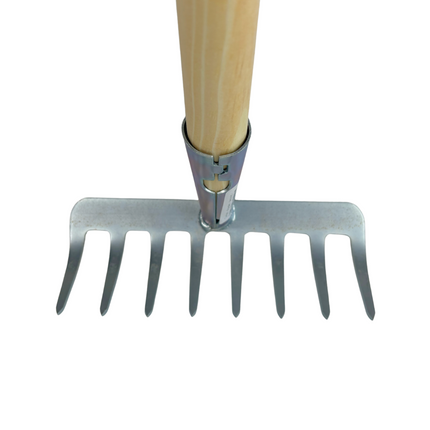 Synx Tools Tuinhark 8 Tanden Verzinkt - brede hark - harken - Incl. steel 160 cm