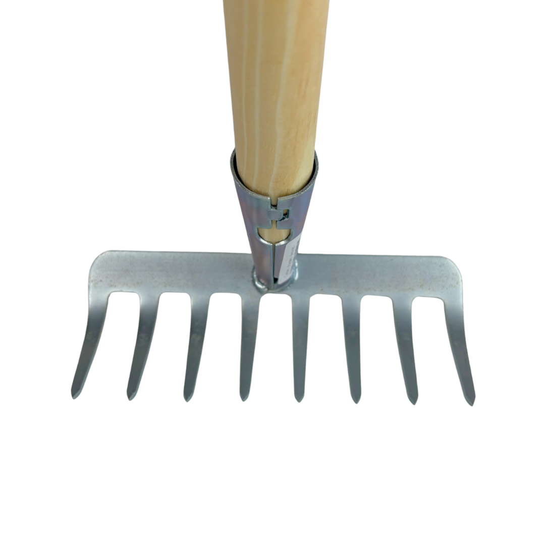 Synx Tools Tuinhark 8 Tanden Verzinkt - brede hark - harken - Incl. steel 160 cm