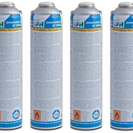 CFH gasflessen set 4x 400 ml butaan propaan navulling voor onkruidbrander
