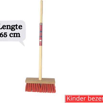 Synx Tools Kinder bezem Nylon Junior - Incl. Steel 57cm