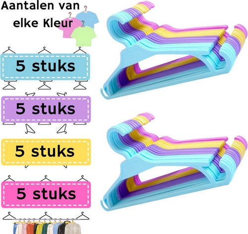 Synx Tools 20 Kleiderbügel für Kinder – Marineblau – 18–28 cm