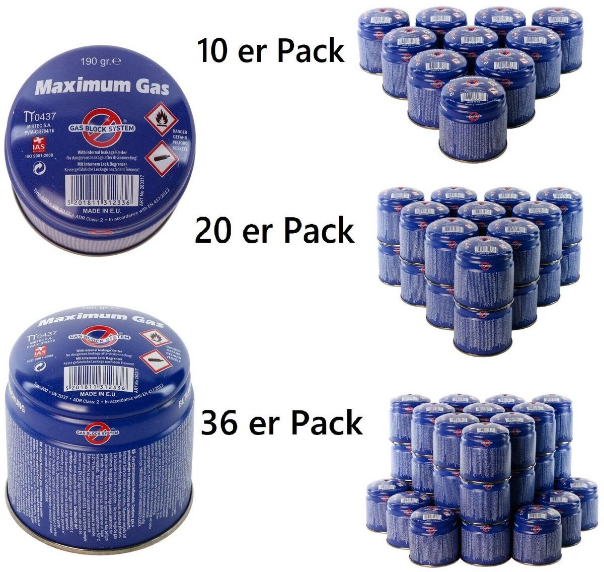 20x 360ML/190gram butane – propaan gasbus 6.7oz gaspatroon butaangas gasfles priktank camping gasvulling voor kooktoestel of bbq