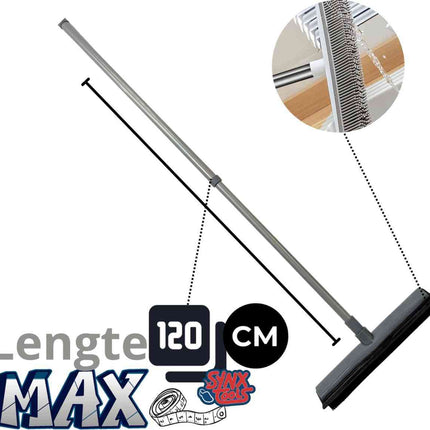 Synx Zachte rubberen bezem 30cm - Met Telescopisch Steel - Vloertrekkers