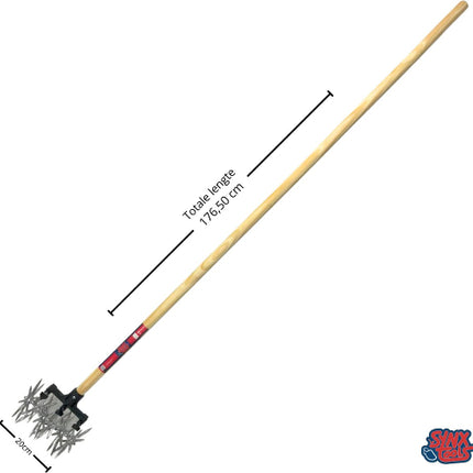 Rolcultivator 21 cm – cultivator tuin – grond losmaken gereedschap met steel