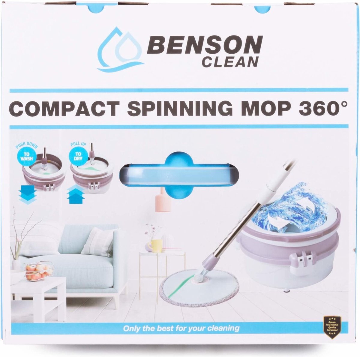 Benson Mop&Emmers - Reinigingssysteem 360° Spinning  Incl.Steel