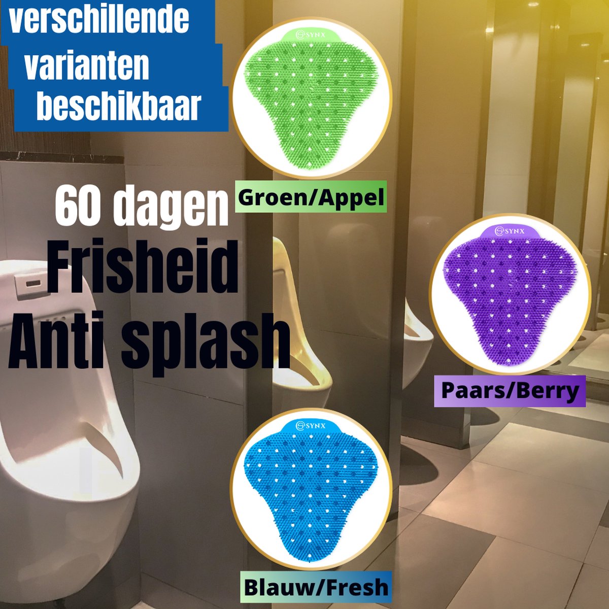 Synx Urinal 2 Stück – Grün – Apfelduft – Anti-Spritzmatte