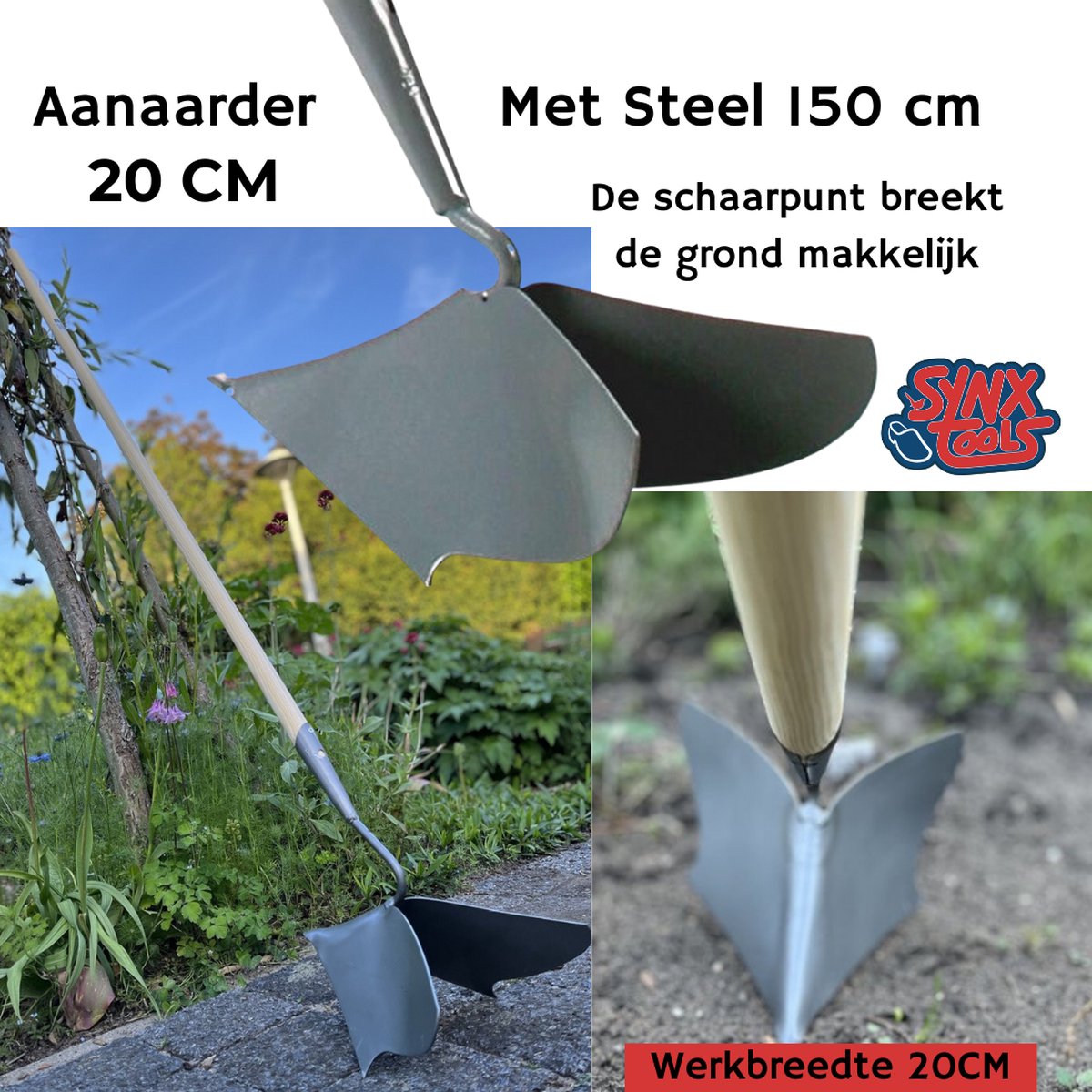 Synx Tools  Aanaarder 20cm - tuingereedschap -incl.Steel 160cm
