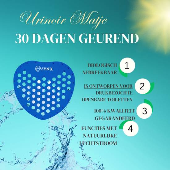 Synx Tools - Urinoir Matje - Anti-spat Mat WC - Blauw - Frisse Geur - Anti Splash Mat - WC Rooster