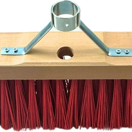 nylon buitenbezem rood 40 cm zonder steel voor straat en terras