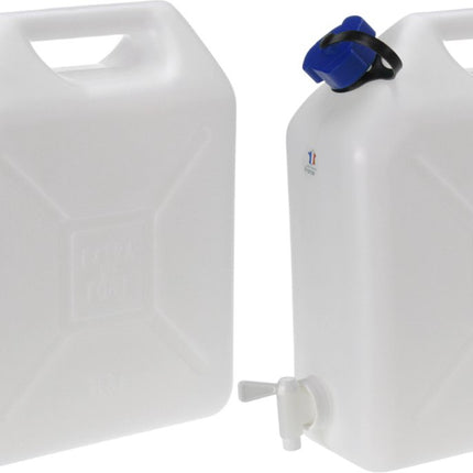 Jerrican pour eau - 1x - 2x - 3x - 10 litres - Plastique - avec robinet et bouchon - Camping