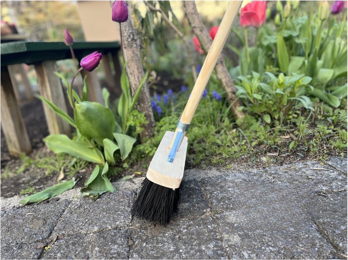 Rechte Schoffel 12cm Met Steel 160cm + Colombo Bezem 30 cm Met Steel 150cm