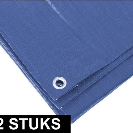 2 x blaue Planen 2 x 3 m – Bodenplane aus Polypropylen