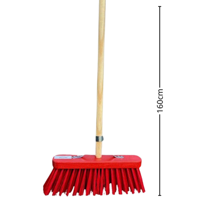 Synx Tools Straatbezem 30 cm - harde bezem - buiten bezem - Incl. bezemsteel 150 cm