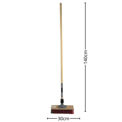 Synx Tools Harde X Bezem 30 cm - veger - straatbezem - Incl. bezemsteel 130 cm