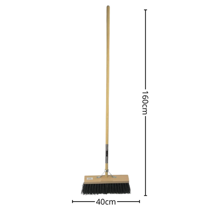 Synx Tool Straßenbesen Schwarz 40 cm - Außenbesen - Gartenbesen - Inkl. Besenstiel 150 cm