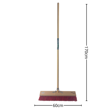 Synx Tools Straatbezem 60 cm - veger - tuinbezem - harde bezem - Incl. bezemsteel 160 cm