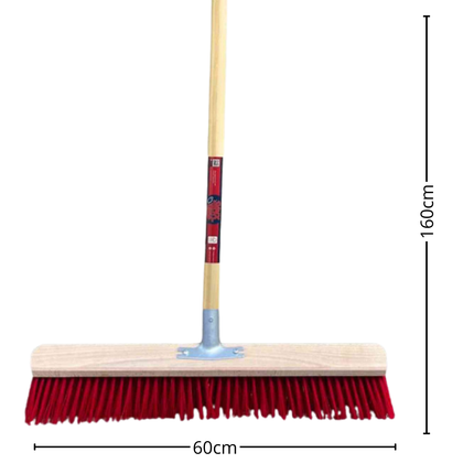 Synx Balai Stable Nylon 60cm - Avec Manche 150cm - Balai de Rue en Plastique