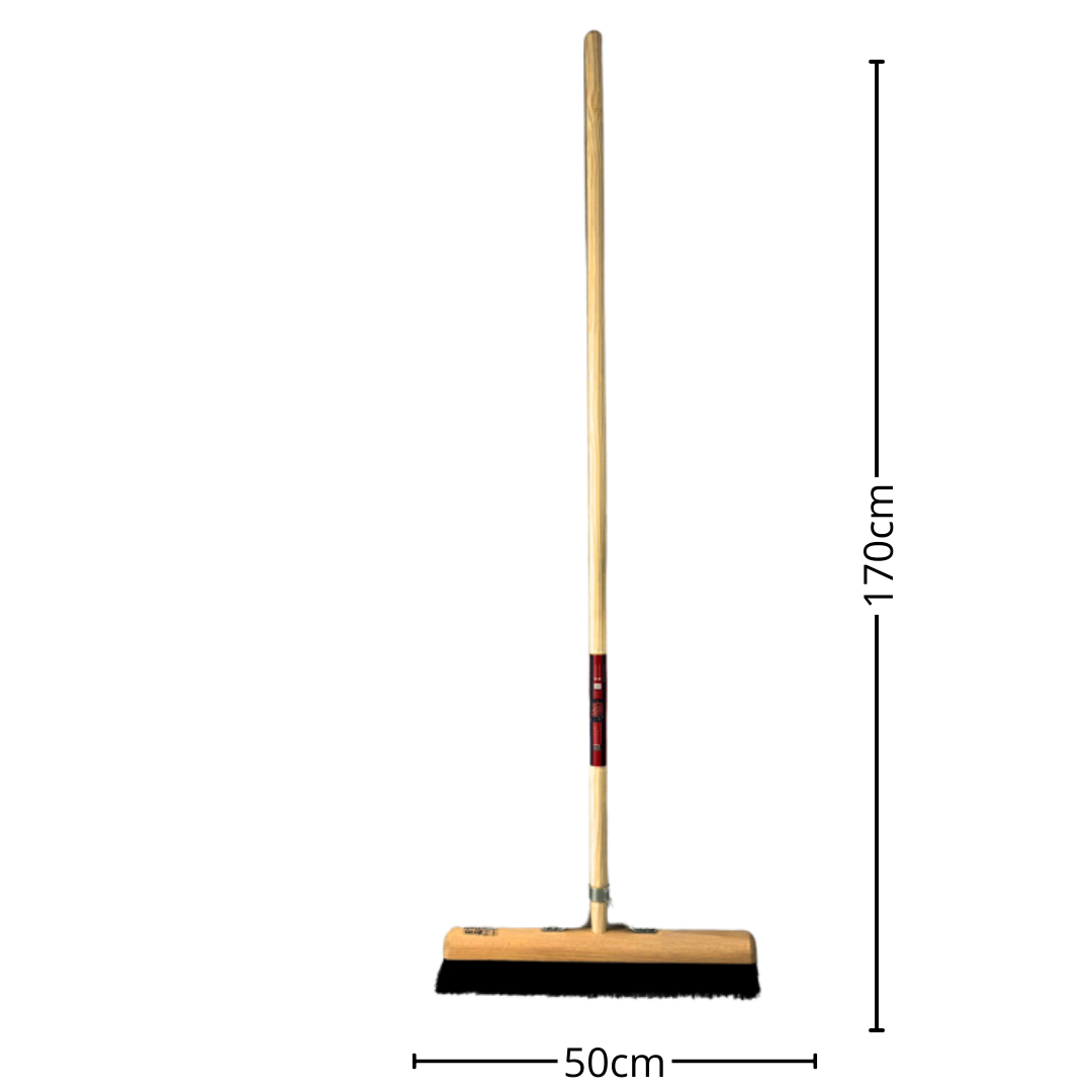 Synx Tools Zaalveger 50cm Paardenhaar - Zachte Bezems - Steel 160cm