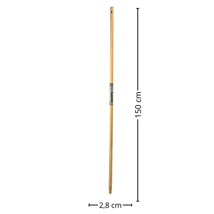 28 MM Bezemsteel 150 cm met ophanggat - Steel - Bezems - Steel voor bezem