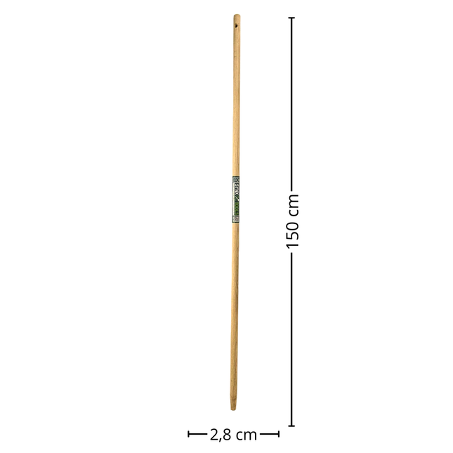 28 MM Bezemsteel 150 cm met ophanggat - Steel - Bezems - Steel voor bezem