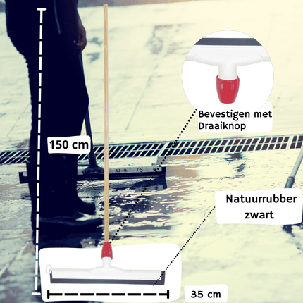 Synx Tools Vloertrekker 35cm kunststof - Met Steel 150cm