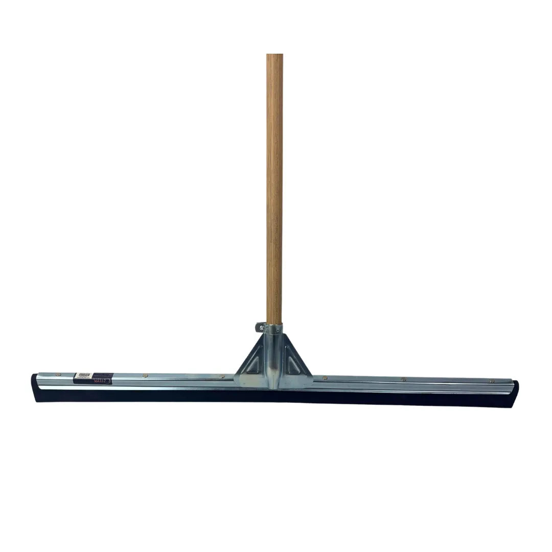 Synx Tools Schrobbezem Union Luiwagen + Werkhandborstel & Vloertrekker 75cm met steel set van 2 – Harde haren – Duurzame houten steel – Streeploos resultaat – Lengte 150cm