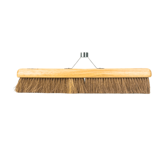 Synx Tools Bezem Coco 60cm - Zaalveger - met steelhouder - Cocosharen - Zachte haren - Binnenbezem