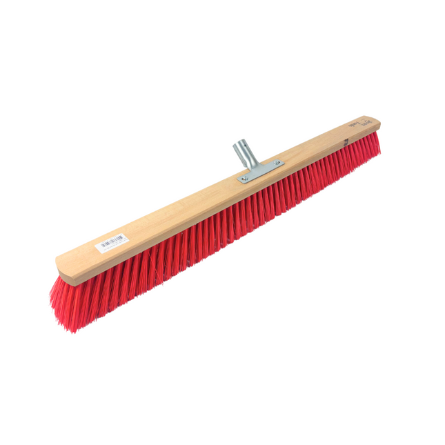 Synx Tools stal bezem 80 cm – Houten Bezemkop met Rode Nylonharen & Universele Steelhouder
