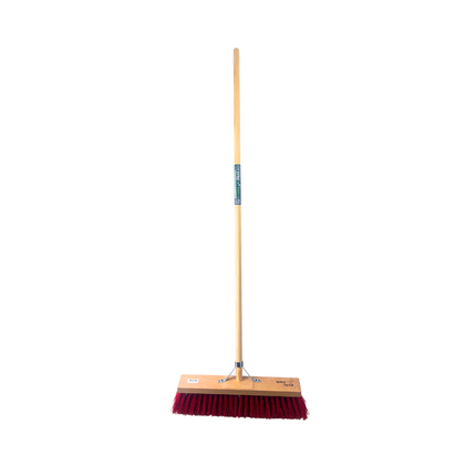 Synx Tools Straatbezem Rood 50 cm - harde bezem - tuinbezem - Incl. bezemsteel 160 cm