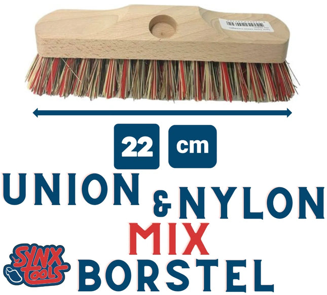 Synx Tools Balai à récurer Union mix Nylon Lazy chariot extra dur 22cm sans manche