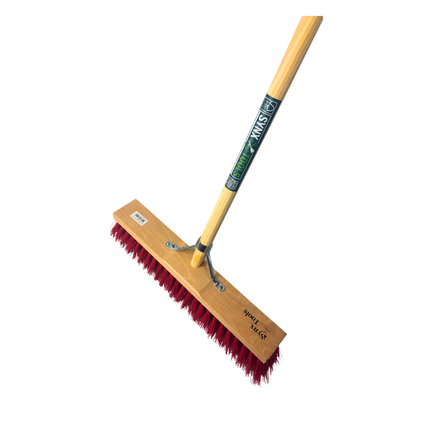 Synx Tools Straatbezem Rood 50 cm - harde bezem - tuinbezem - Incl. bezemsteel 160 cm