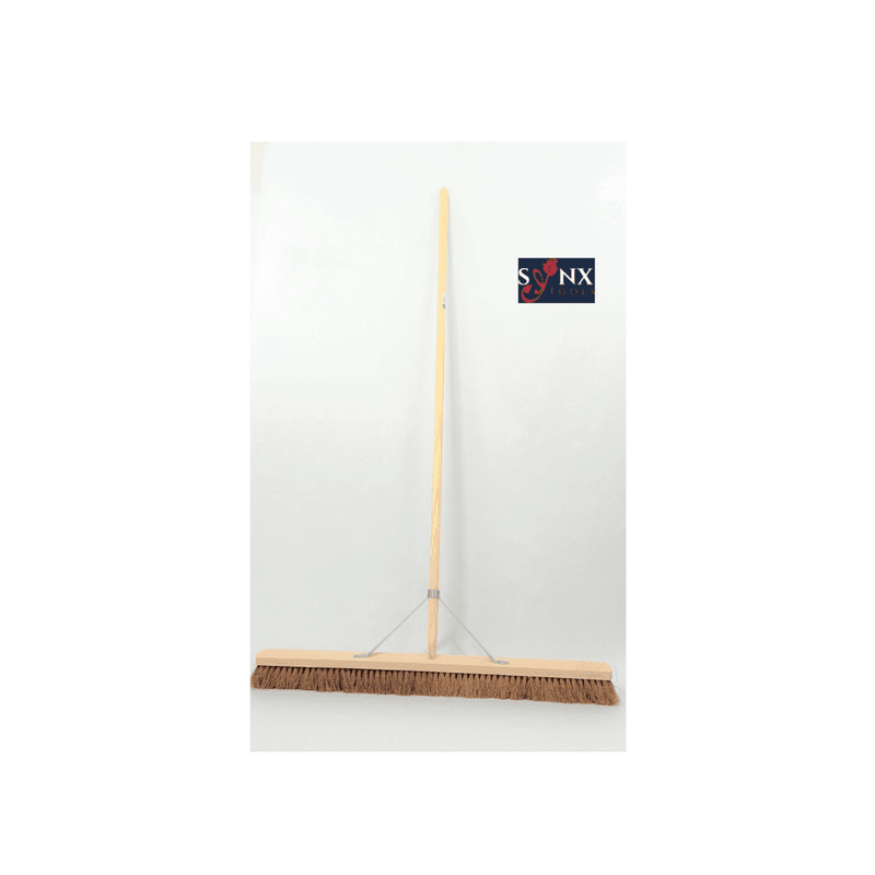 Synx Tools Zaalveger Bezems 2 STUKS - Zachte Bezem 90 cm - Compleet met steel 160cm - Cocosharen - Extra breed - Bezem Binnen