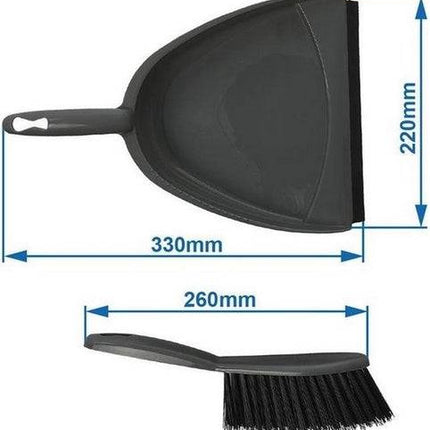 2x Ensemble pelle et pelle grise en plastique 22x33cm - Nettoyage 