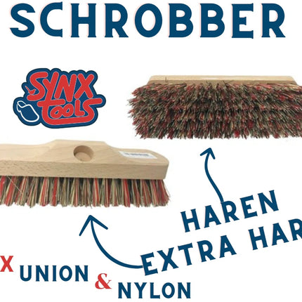 Synx Tools Schrobbezem Union Mix Nylon – schrobborstel - extra hard – zonder steel
