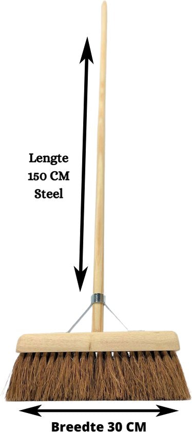 Synx Tools Coco Bezem Binnen 30cm  - bezems - Incl. Steel 150cm