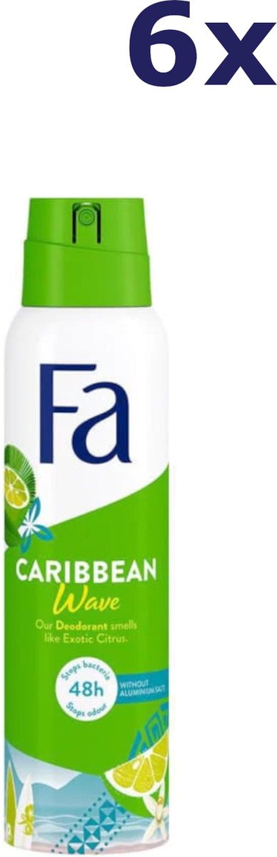 Fa Caribbean Lemon Deodorant Spray - Voordeelverpakking 6 x 150ml