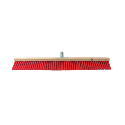Synx Tools stal bezem 80 cm – Houten Bezemkop met Rode Nylonharen & Universele Steelhouder
