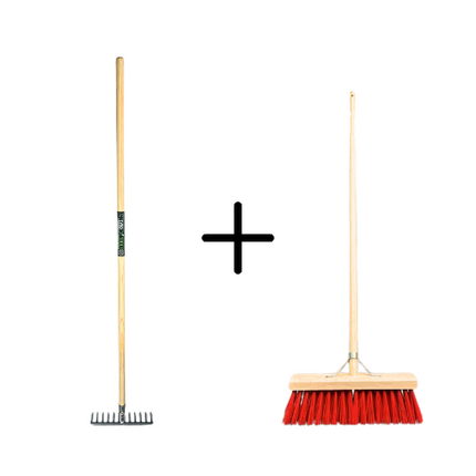 Tuinhark 8 Tanden verzinkt + Nylon Straatbezem 40 cm