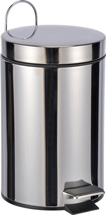 RVS pedaalemmer 3 liter, cilindrisch, badkamer/toilet