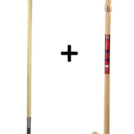 Zachte bezem en Stoffer en Blik met Lange Steel Schoonmaakset - 97cm - duster - Hout/Metaal - Paardenhaar Zaalveger (30 cm) met steel 120 cm - Combi set - Compleet Schoonmaakset voor Binnenruimtes