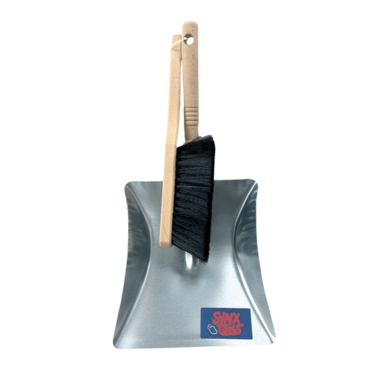 Balai à main et pelle à poussière en métal noir - Mélange de crin de cheval Synx Tools - Balai et pelle à poussière